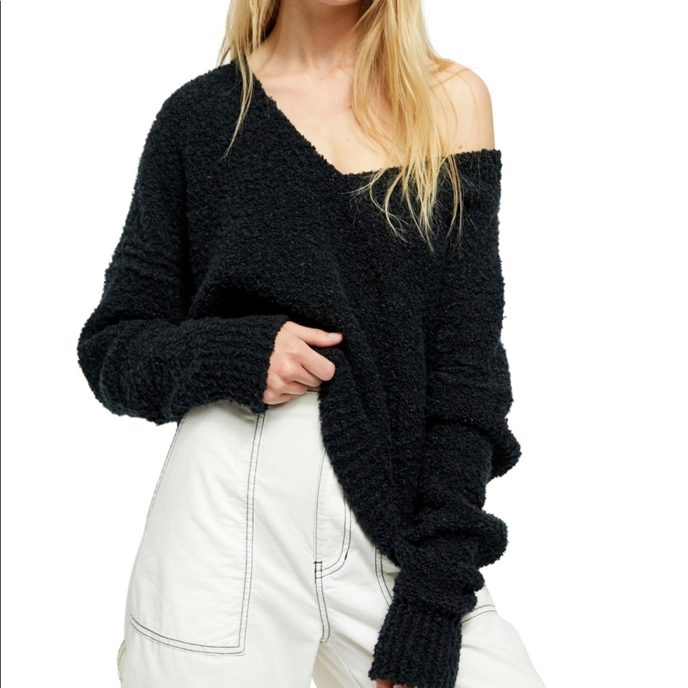 free people black sweater
